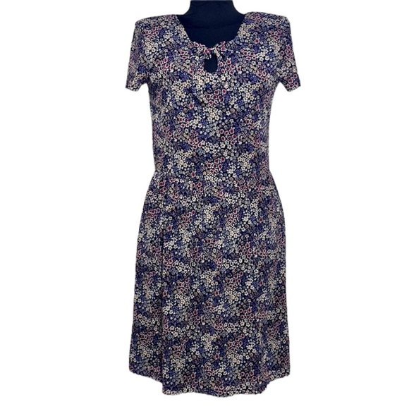 Esprit Floral Print Stretch Mini Dress, Lined size Medium - Picture 2 of 14